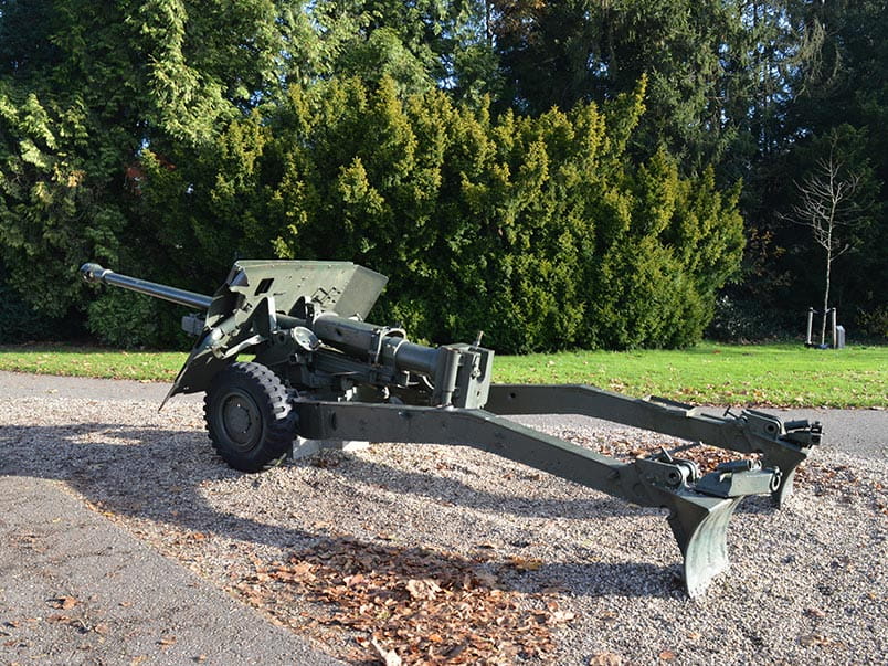 A gun in the park at the Airborne Museum in Arnhem